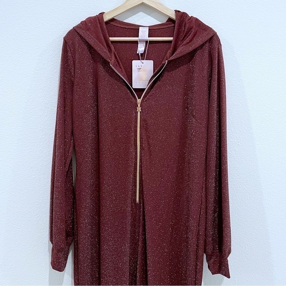 SAVAGE x FENTY Sleep and Shine Hooded Onesie in Red Cocoa Size L - Picture 5 of 12